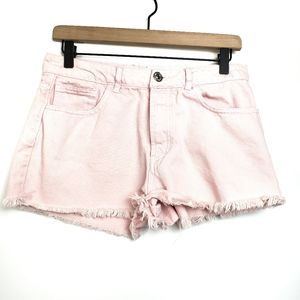 ●Forever 21 Pink High Rise Raw Hem Shorts